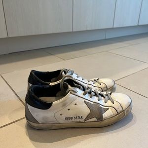 Golden Goose White/Black/Cream Sneakers